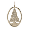 Oval Tree Ornament (Set of 12) 6”H Aluminum
