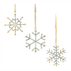Snowflake Ornament (Set of 12) 3.5”H Iron/Glass Beads