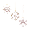 Snowflake Ornament (Set of 12) 3.5”H Iron/Glass Beads