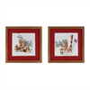 Sled and Ski Dogs Print (Set of 2) 12”SQ Plastic/Canvas/Glass