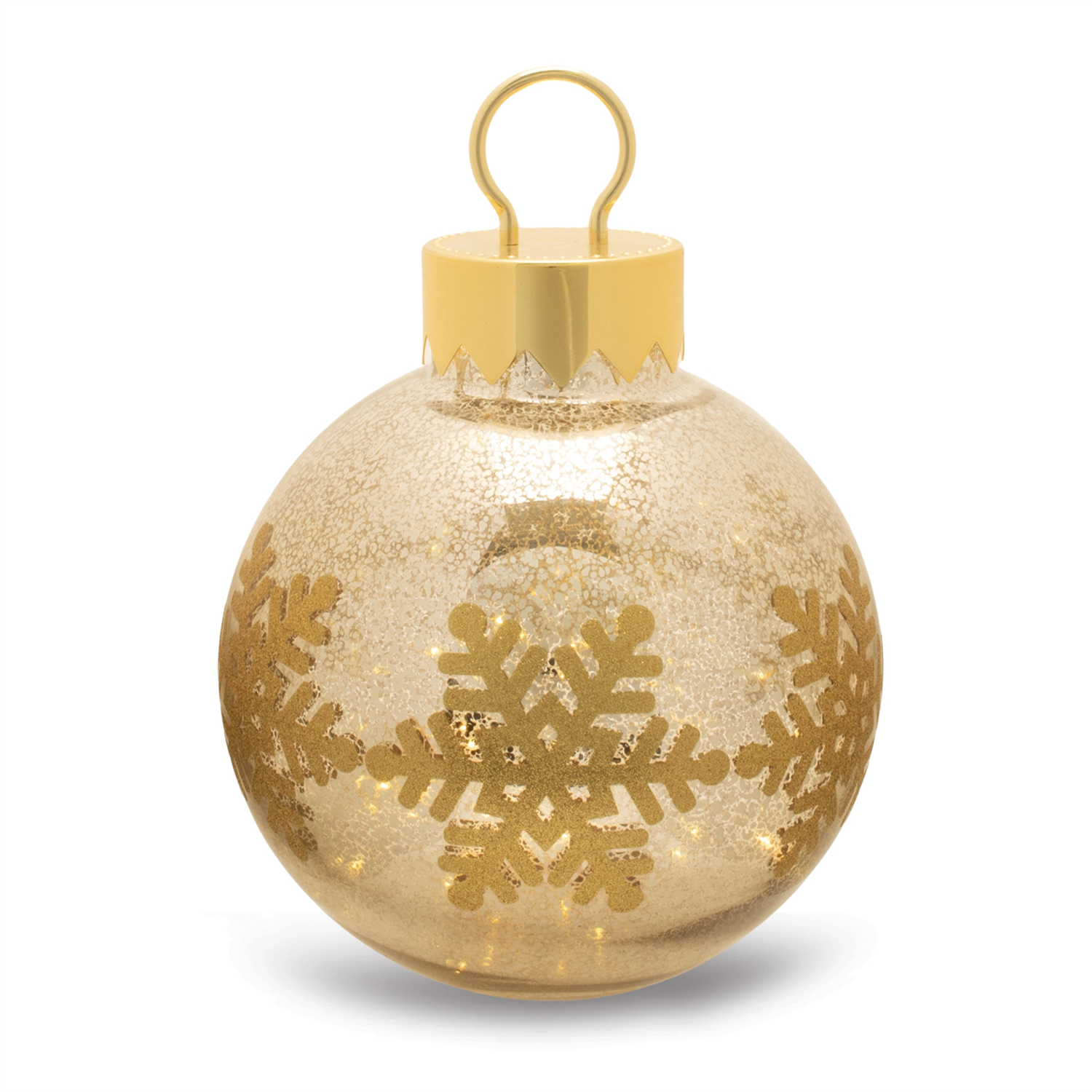 LED Ornament 9.5"D x 13"H Glass 3 AA Batteries Not Included