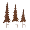 Rusted Iron Pine Tree Stake (Set of 3)