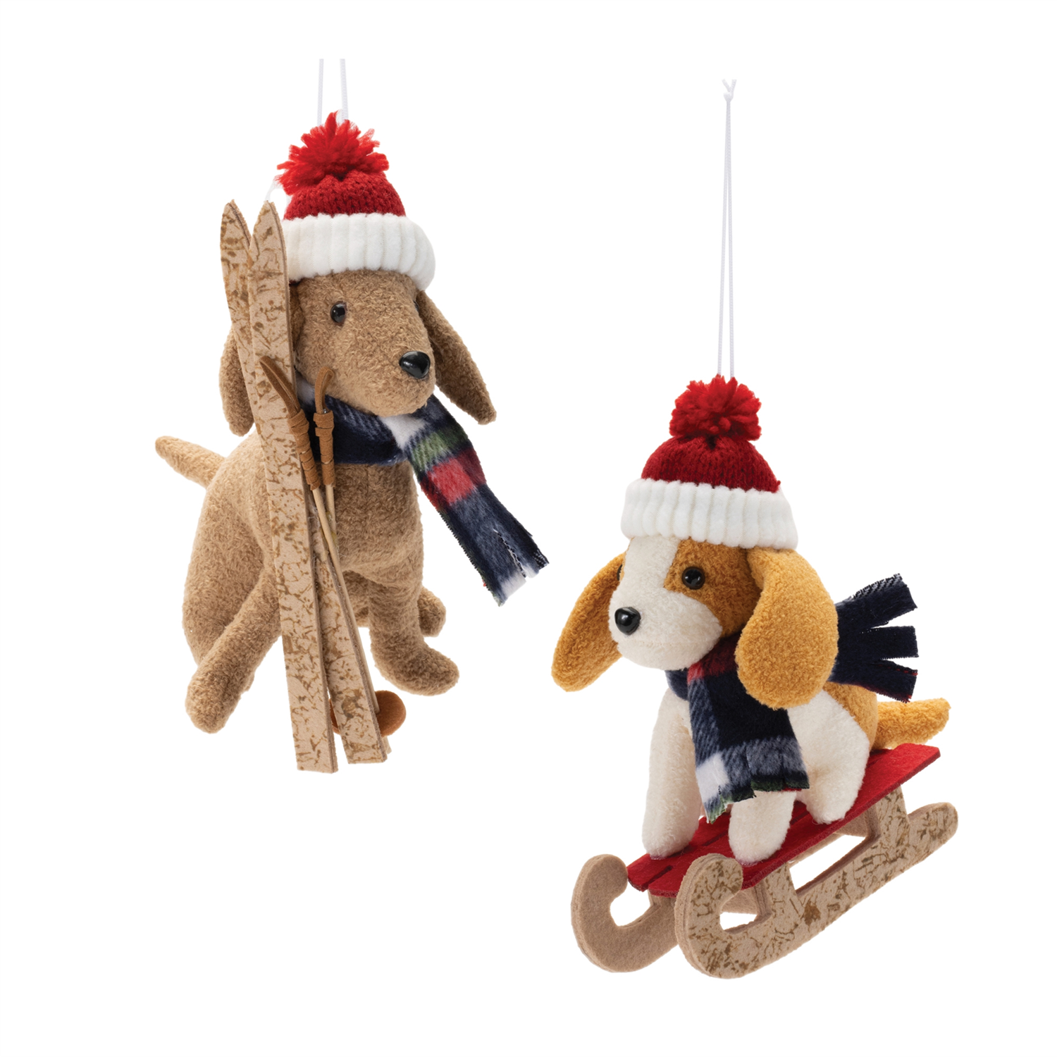 Winter Sport Dog Ornament (Set of 6) 7”H Polyester