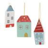 House Ornament (Set of 12) 3.5”H Ceramic
