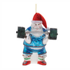 Weight Lifter Santa (Set of 6) 5"H Glass