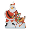 LED Santa and Deer 19.5"L x 24"H Iron 3 AA Batteries Not Included