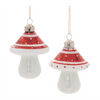 Mushroom Ornament (Set of 6) 3”H Glass