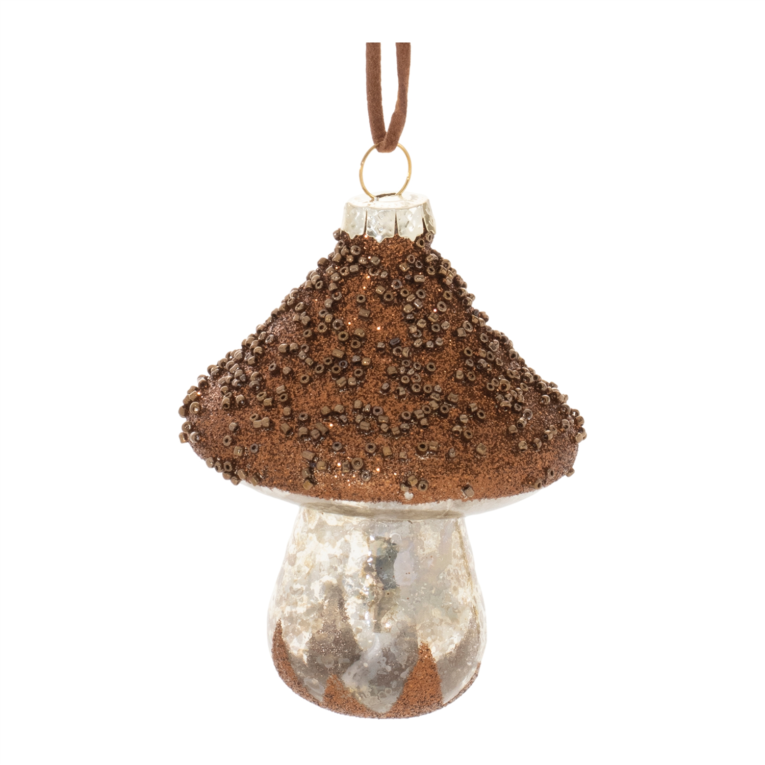 Mushroom Ornament (Set of 6) 4”H Glass