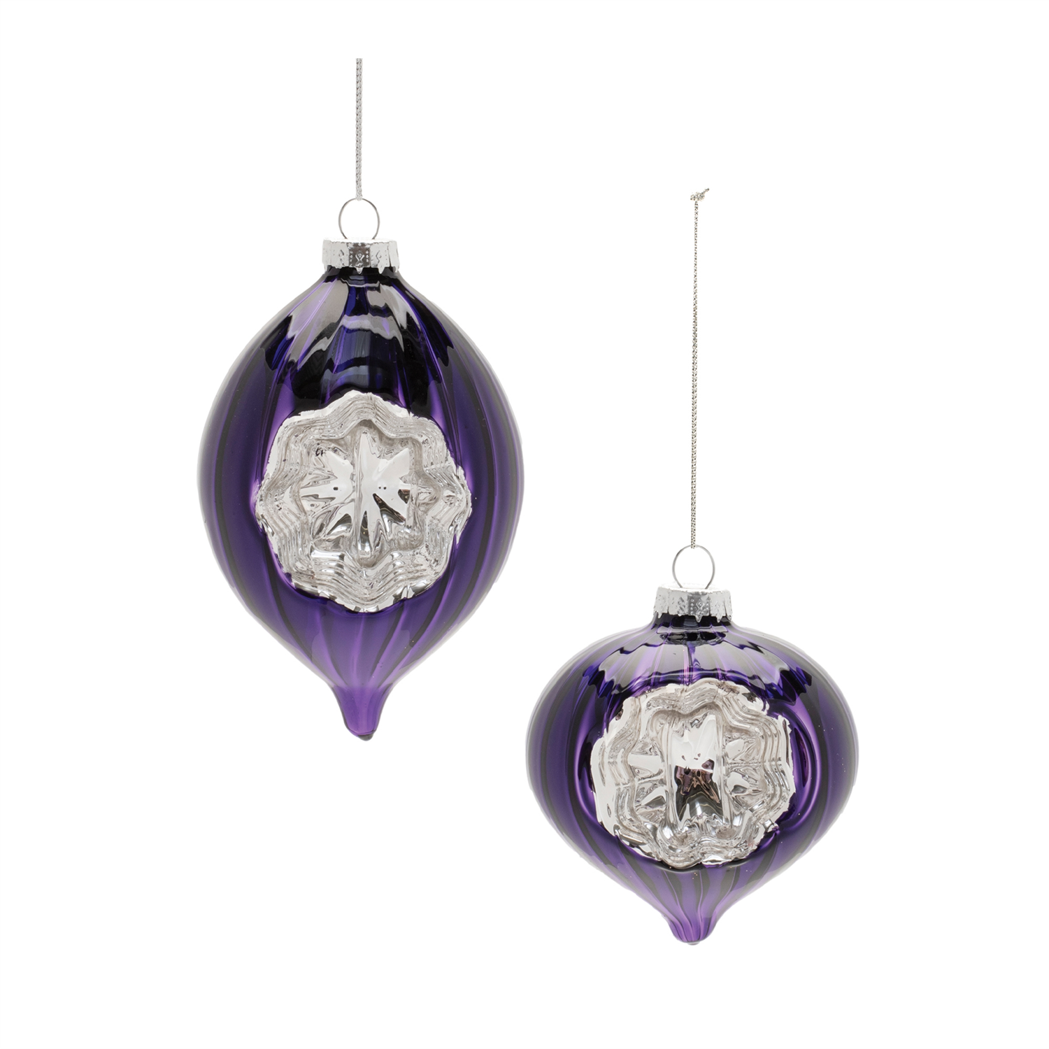 Reflector Ornament (Set of 12) 3.25"H, 4.25"H Glass