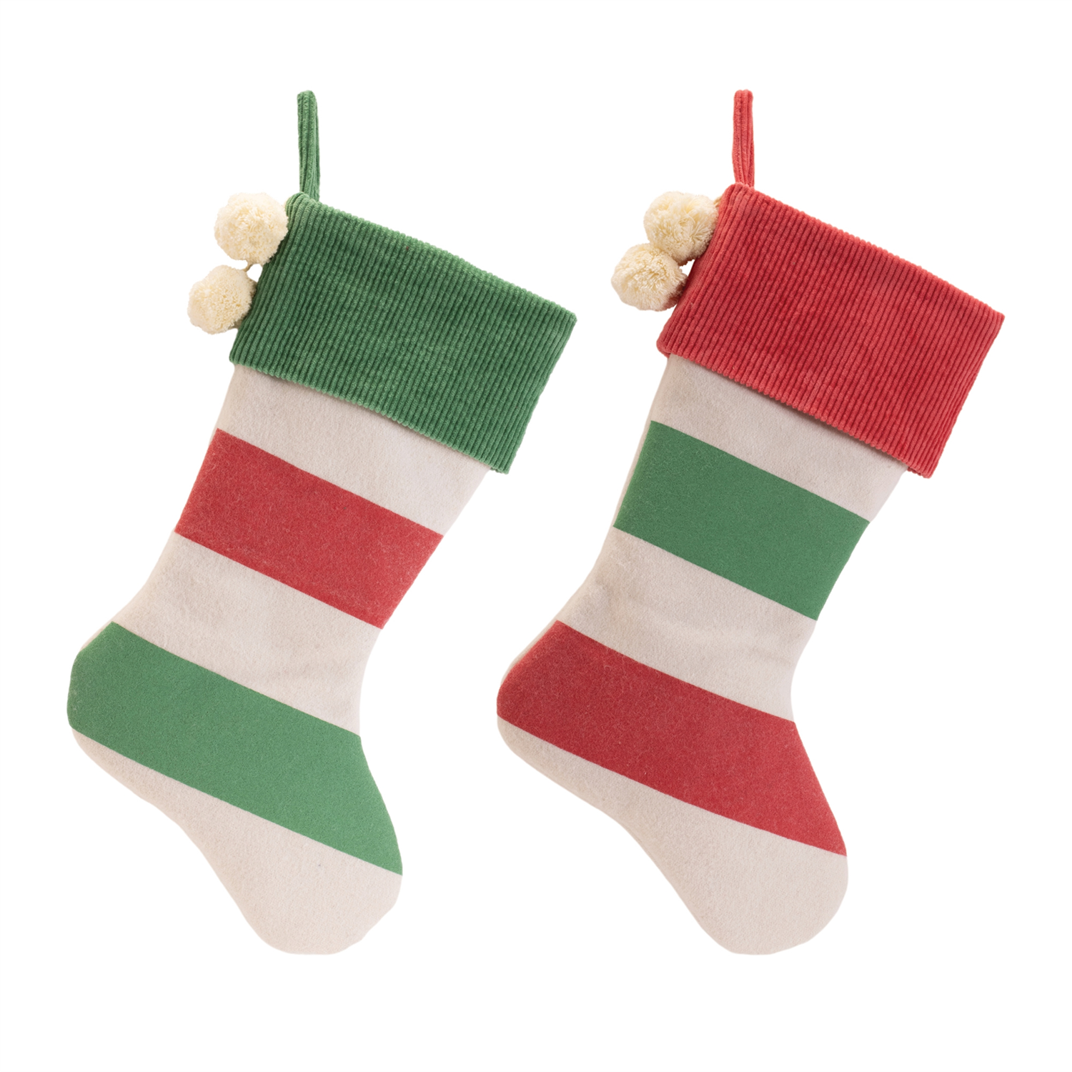 Stocking (Set of 2) 19”H Wool/Acrylic
