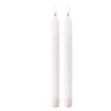 FIA Wick Taper Candle (Set of 2) WHITE 9.5”H Wax/Plastic 2 AAA Batteries Not Included