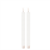 FIA Wick Taper Candle (Set of 2) WHITE 9.5”H Wax/Plastic 2 AAA Batteries Not Included