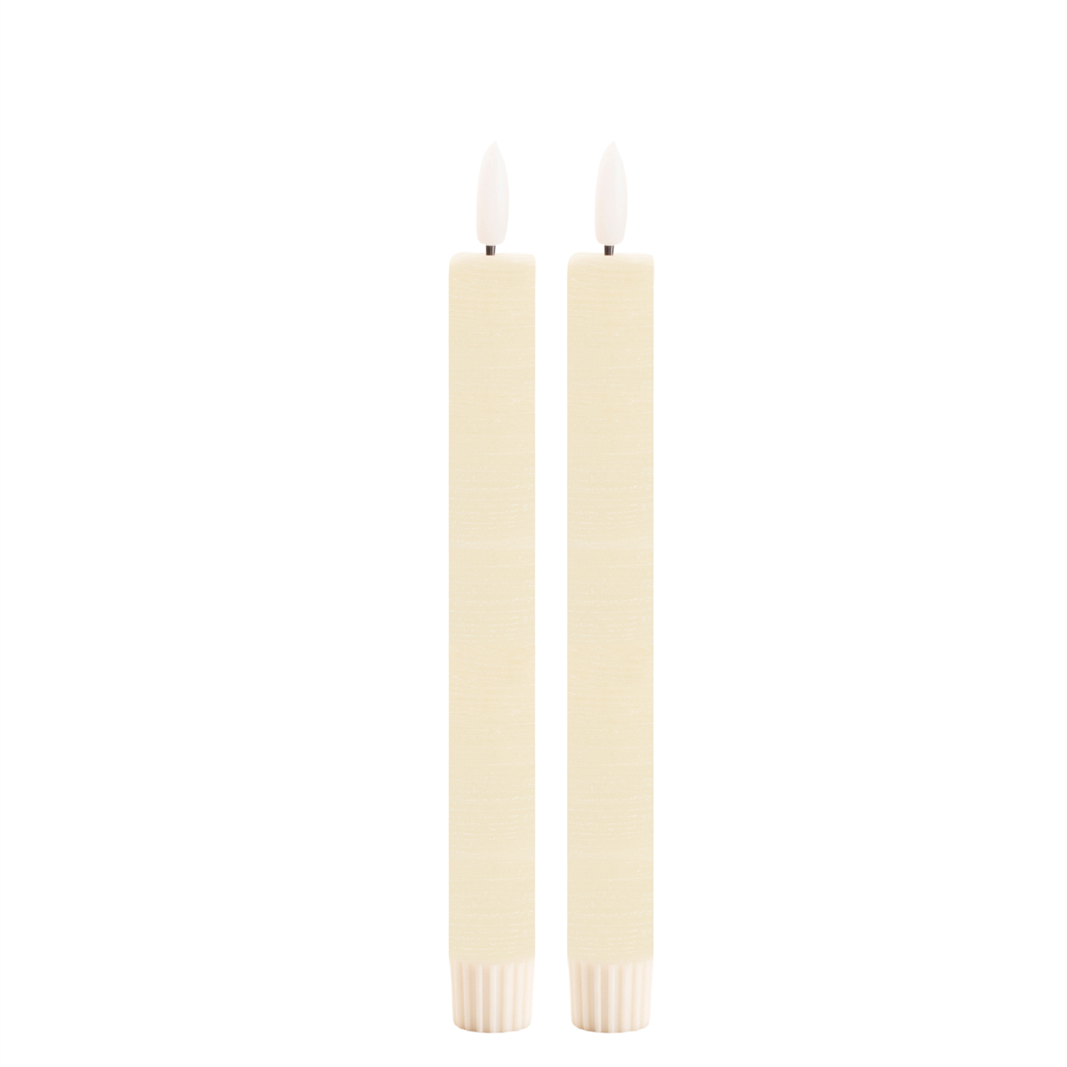 FIA Wick Taper Candle (Set of 2) CREAM 9.5”H Wax/Plastic 2 AAA Batteries Not Included