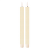 FIA Wick Taper Candle (Set of 2) CREAM 11”H Wax/Plastic 2 AAA Batteries Not Included