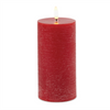 FIA Wick Candle RED (Set of 2) 3"D x 6"H Wax/Plastic 2 C Batteries Not Included