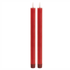 FIA Wick Taper Candle (Set of 2) RED 11”H Wax/Plastic 2 AAA Batteries Not Included