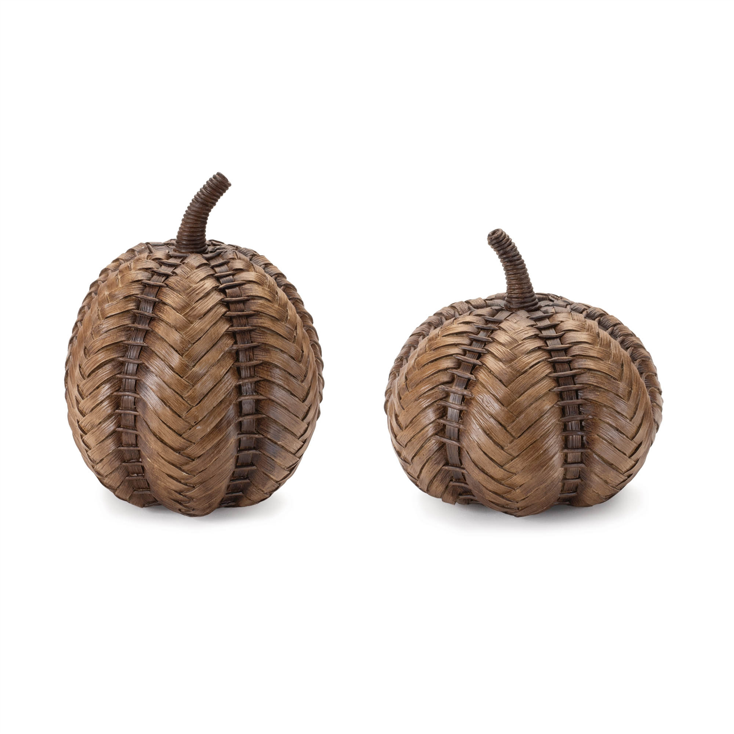 Pumpkin (Set of 2) 7.5"D x 6.5"H, 6.5"D x 8.5"H Resin