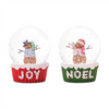 Snow Globe w/Gingerbread Snowman (Set of 2) 4”H Resin