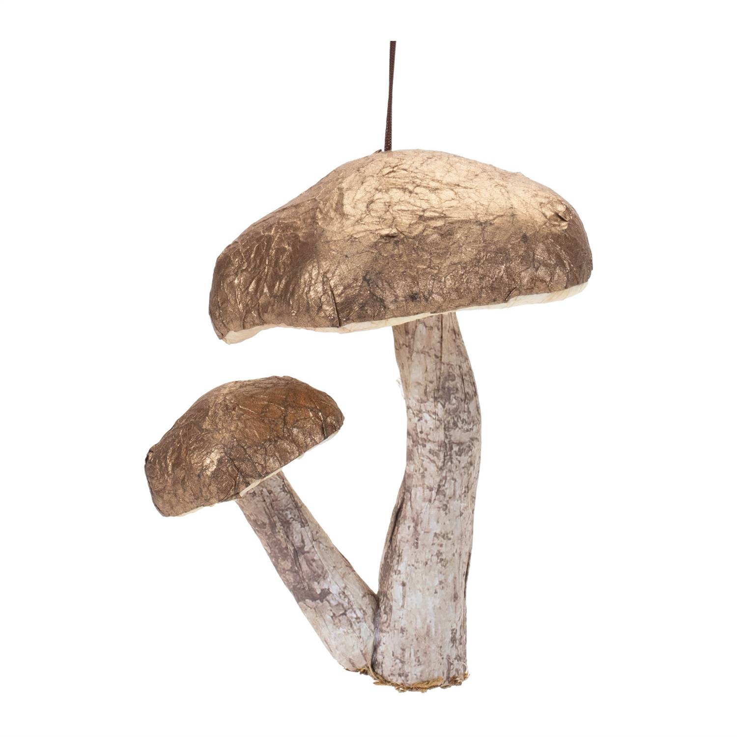 Double Mushroom Ornament (Set of 6) 4.75”H Foam/Paper