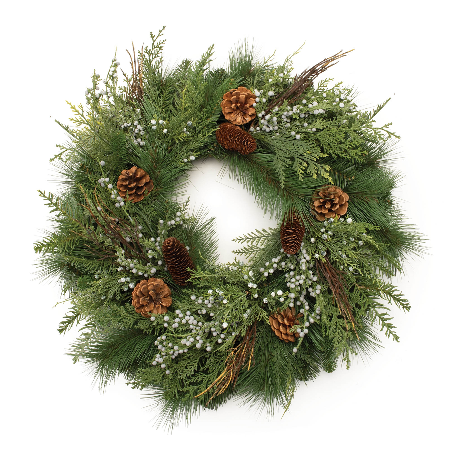 Mixed Pine Wreath 24”D PVC