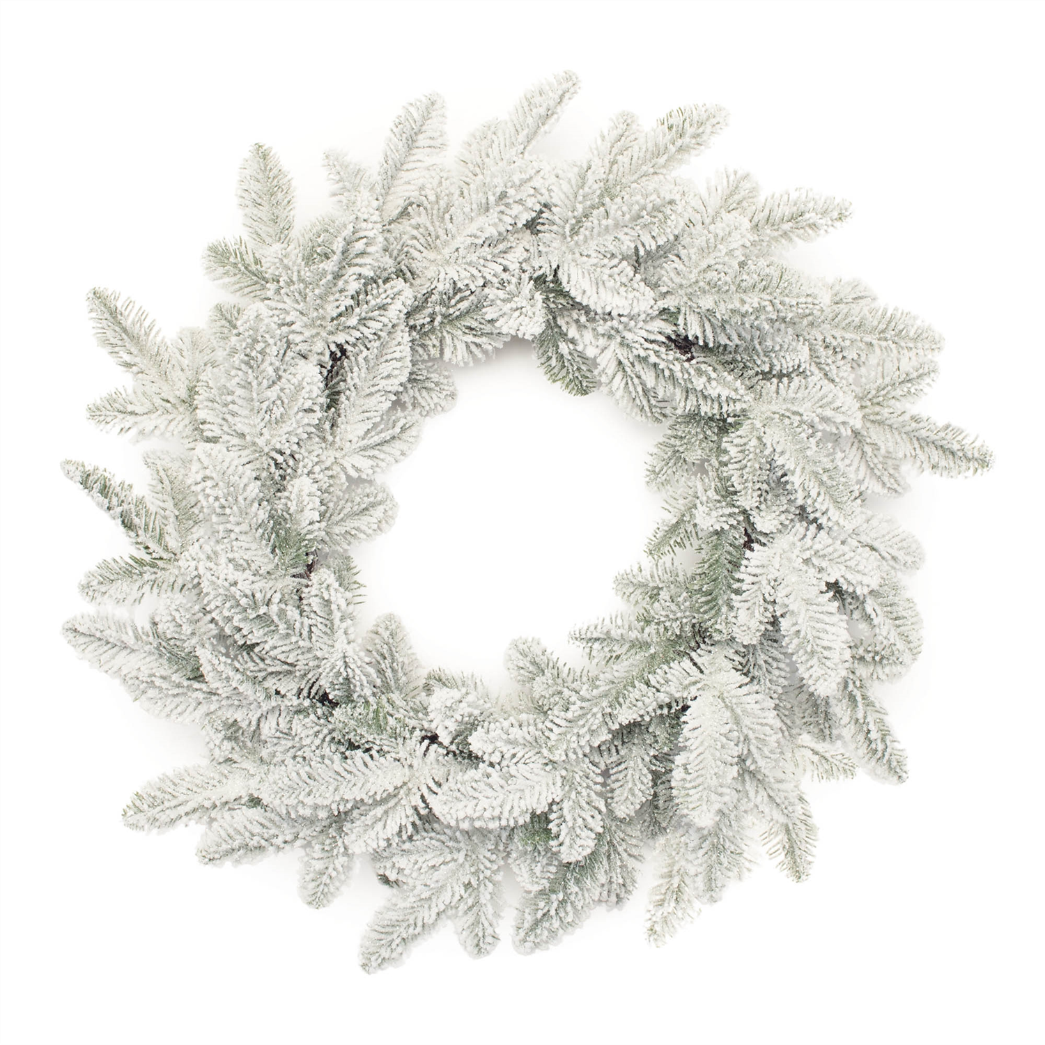 Flocked Pine Wreath 24”D Plastic