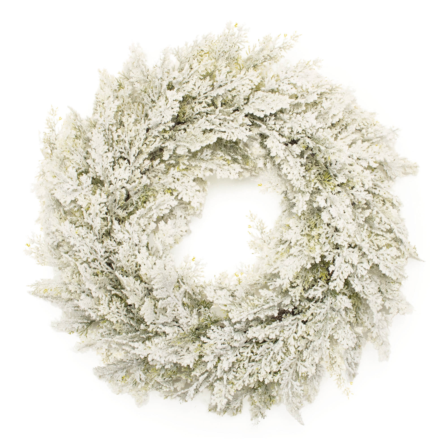 Flocked Pine Wreath 24”D Plastic
