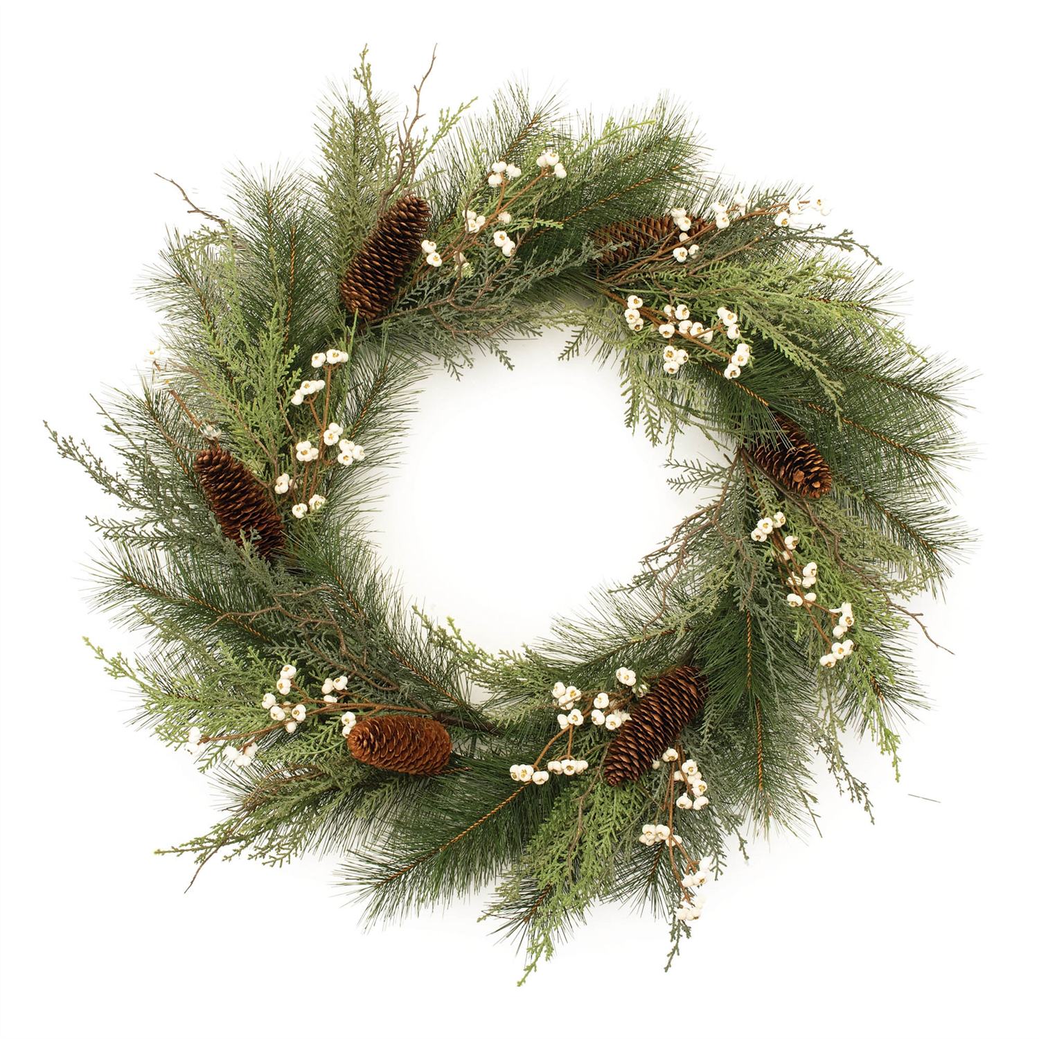 Pine w/Tallow Berry Wreath 28"D PVC