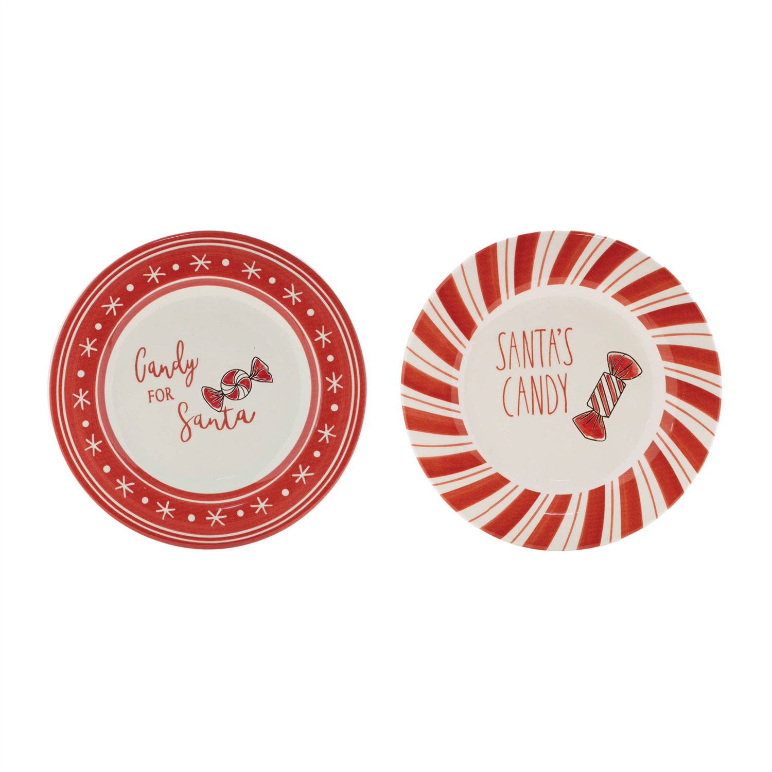 Santa Candy Plate (Set of 4) 8”D Ceramic