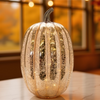 LED Pumpkin (Set of 2) 9.5"D x 16.5"H Glass 3 AA Batteries Not Included