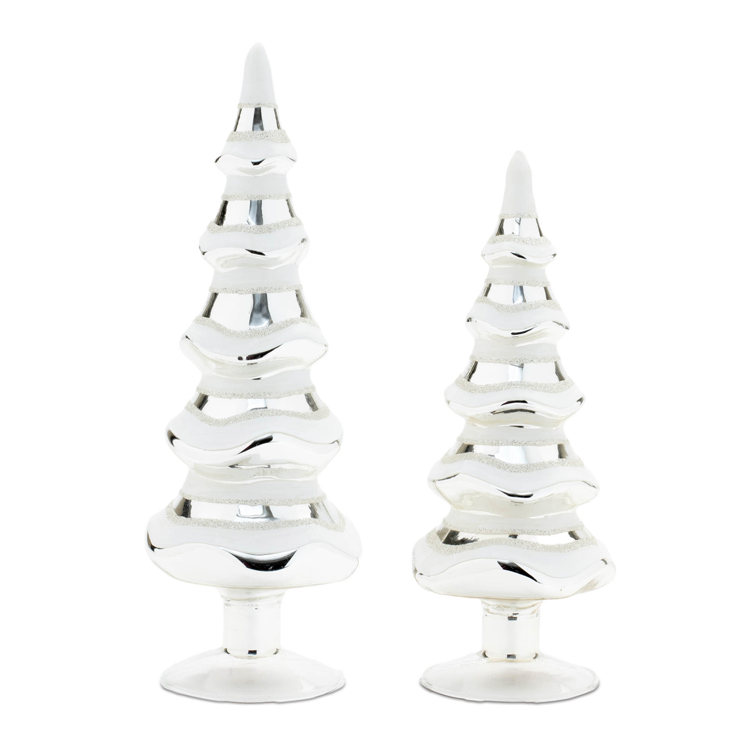 Tree (Set of 2) 9.5"H, 11.5"H Glass