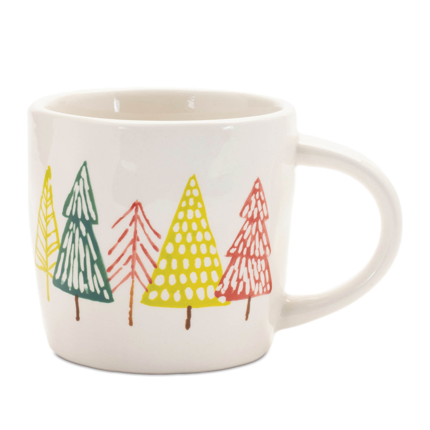 Mug w/Tree Pattern (Set of 4) 3.75”H Ceramic