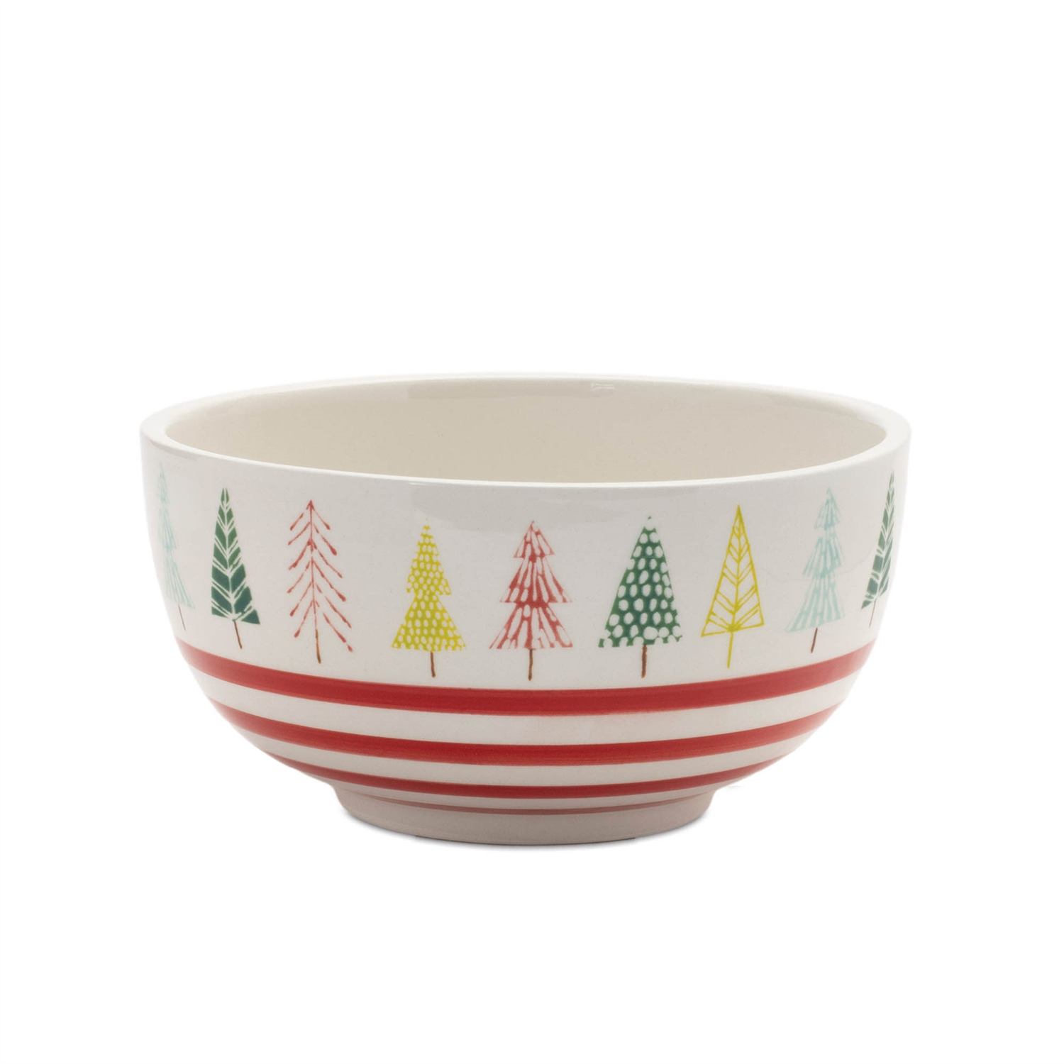 Bowl w/Tree Pattern (Set of 4) 6"D x 3.25"H Ceramic