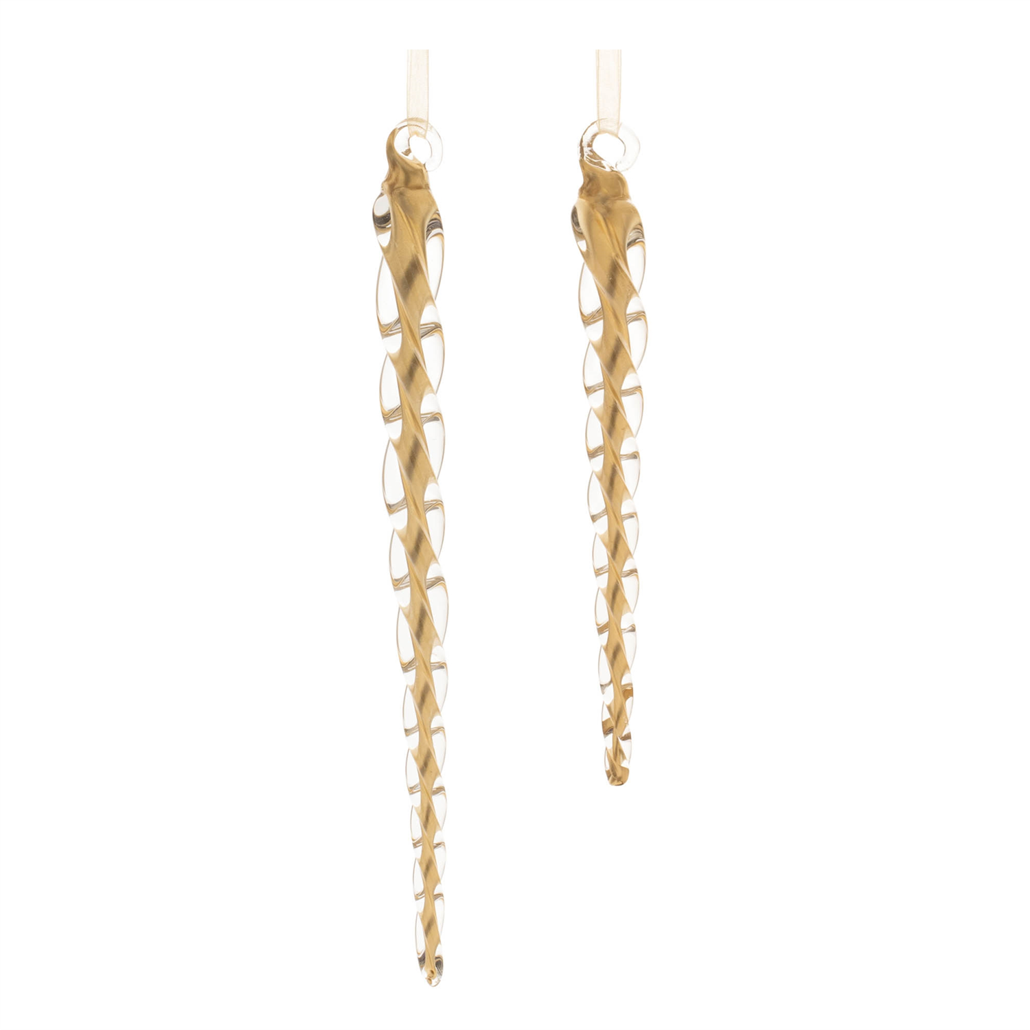 Icicle Ornament (Set of 12) 6.5"H, 8.5"H Glass