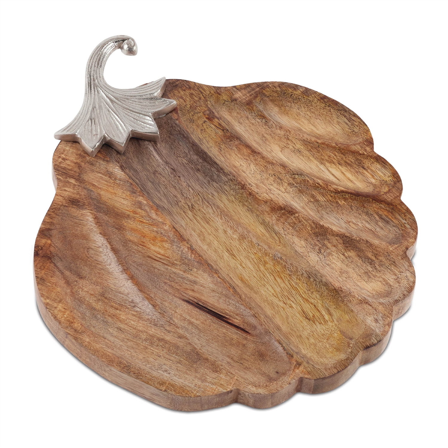 Pumpkin Plate 15.75"L x 13"W x 1.75"H Wood/Aluminum