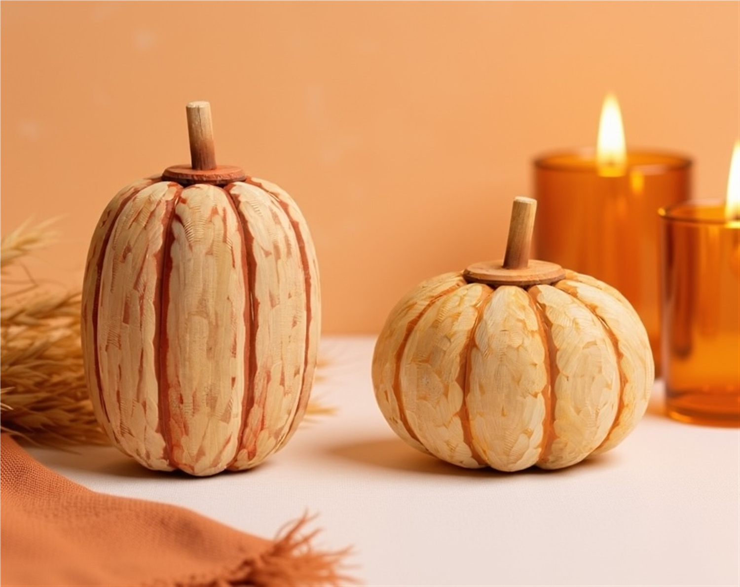 Pumpkin (Set of 2) 8.5"H, 11.5"H Wood