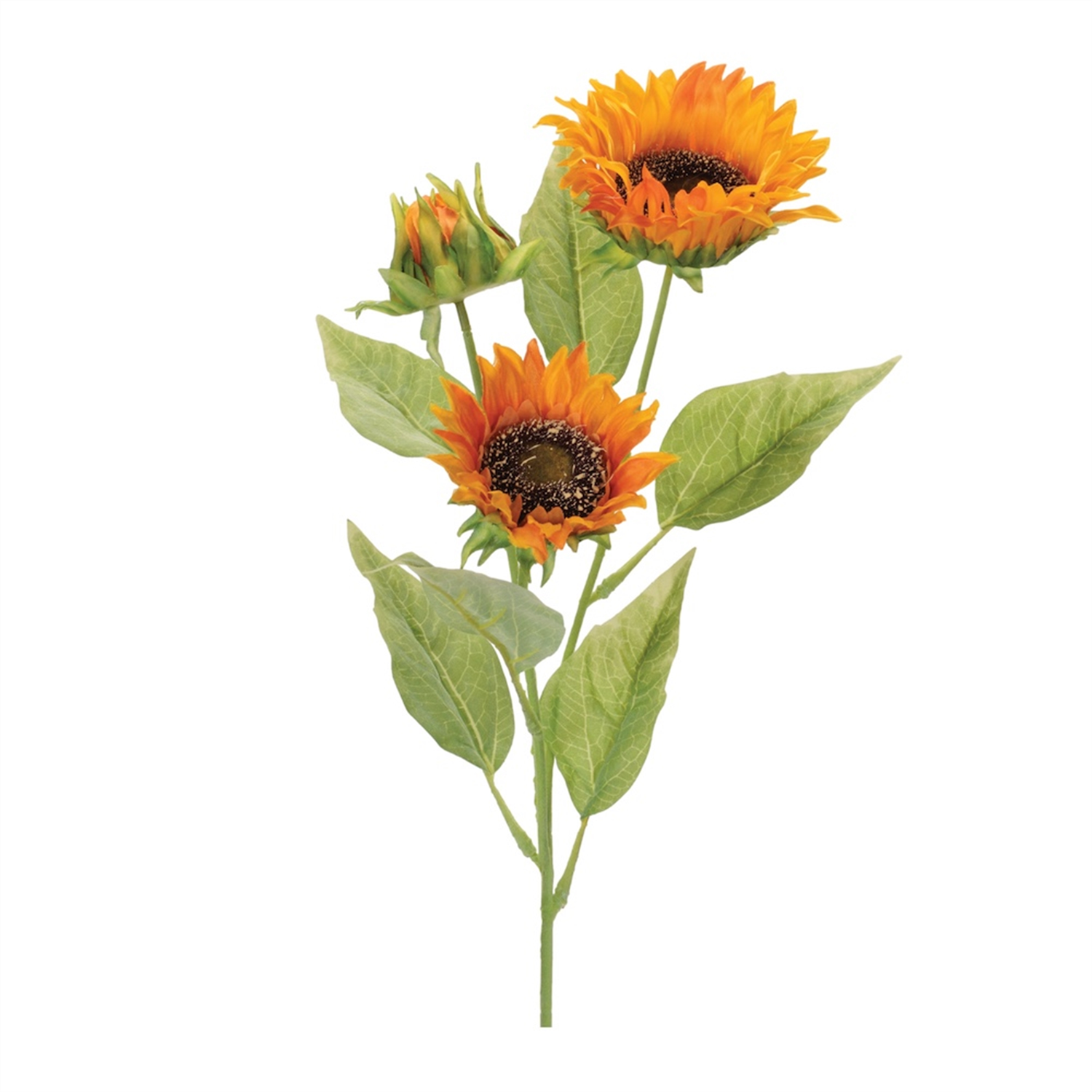 Triple Sunflower Stem (Set of 6) 26”H Polyester