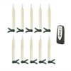 Candle Clip w/Remote (Set of 10) IVORY 5.5”H 1 AAA Battery Not Included