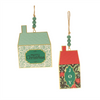 Holiday House Ornament (Set of 4) 6"H Iron/Wood Beads