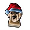 Dog w/Santa Hat Ekkolight 16.5”H Acrylic UL Plug
