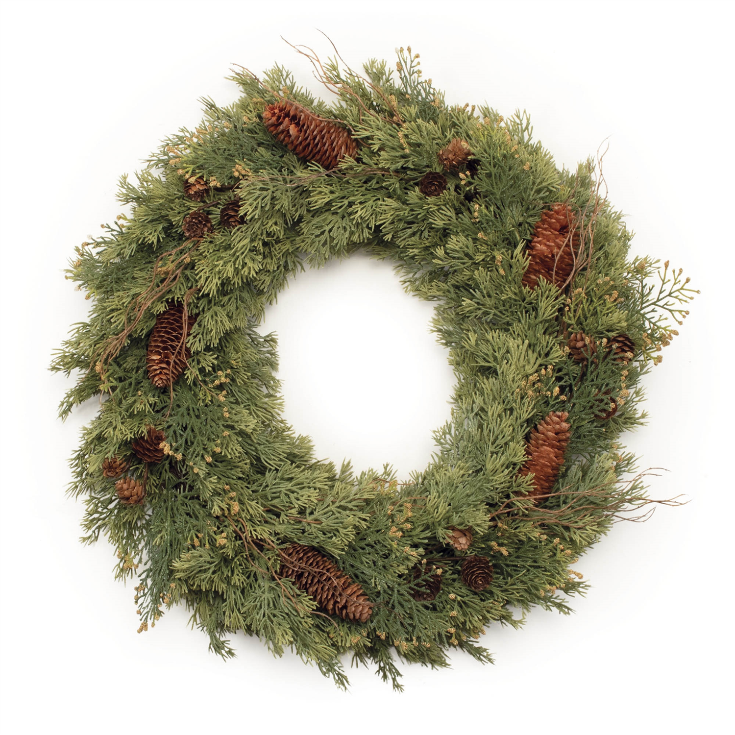 Pine Wreath 22”D Plastic/Twig