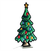 Tree w/Ornament Ekkolight 47"H Acrylic UL Plug