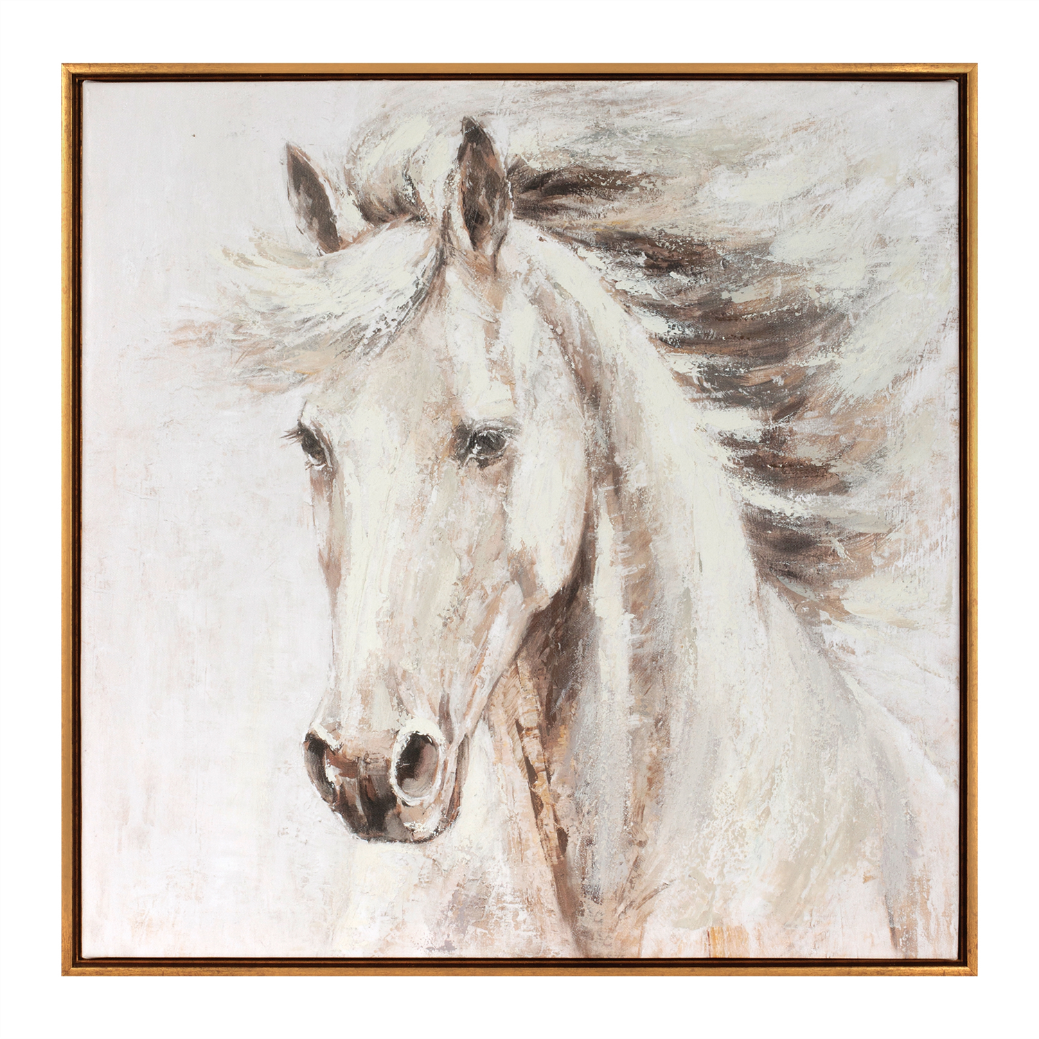 Framed Horse Canvas 24”SQ Canvas/Wood/Plastic