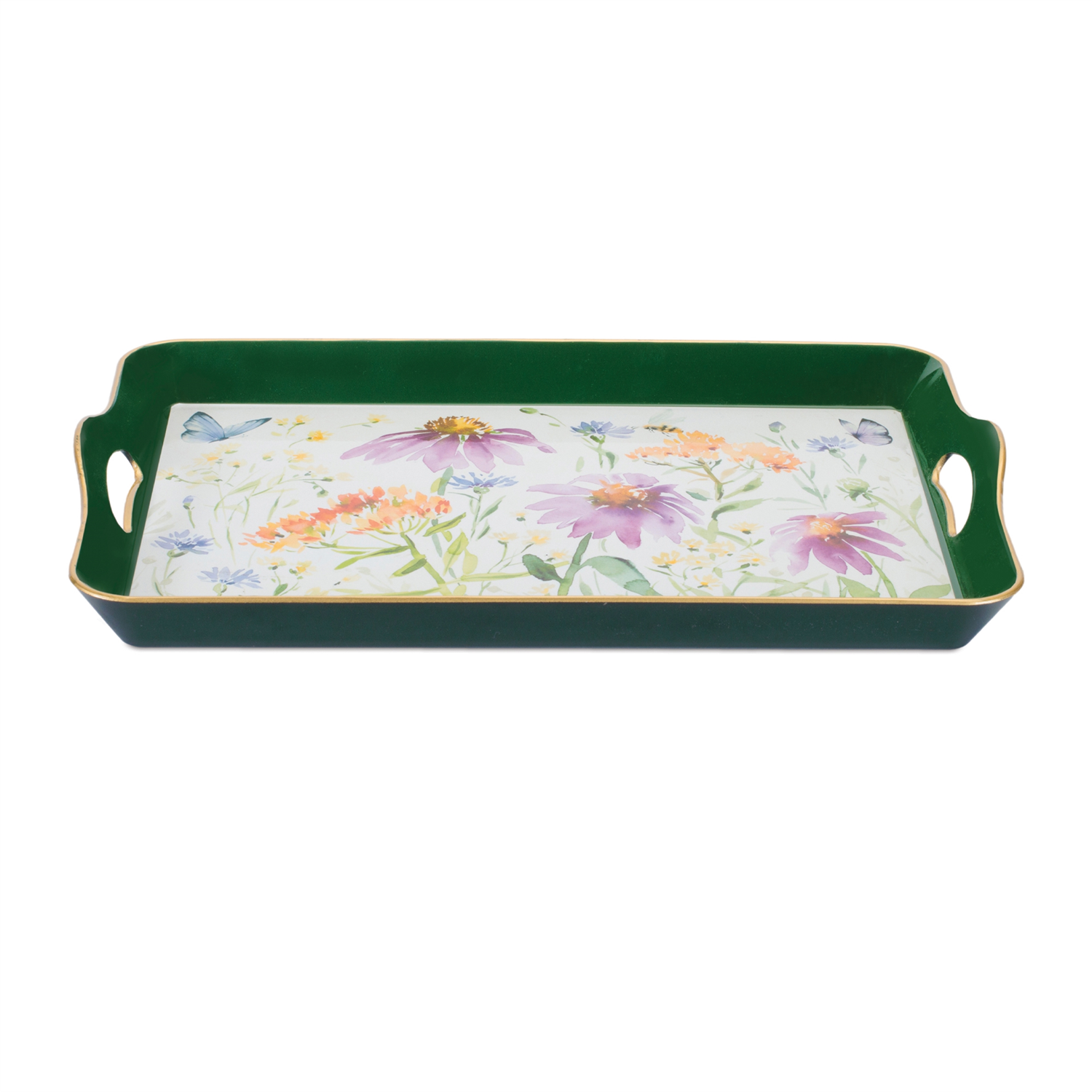 Flower, Butterfly & Bee Tray 17"L x 11.5"W Plastic/Paper
