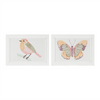 Bird and Butterfly Plaque (Set of 2) 11.5"L x 8.5"H MDF