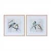 Framed Bird Print (Set of 2) 21”SQ Plastic/Paper