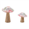Mushroom (Set of 2) 3.75"H, 6.5"H Wood