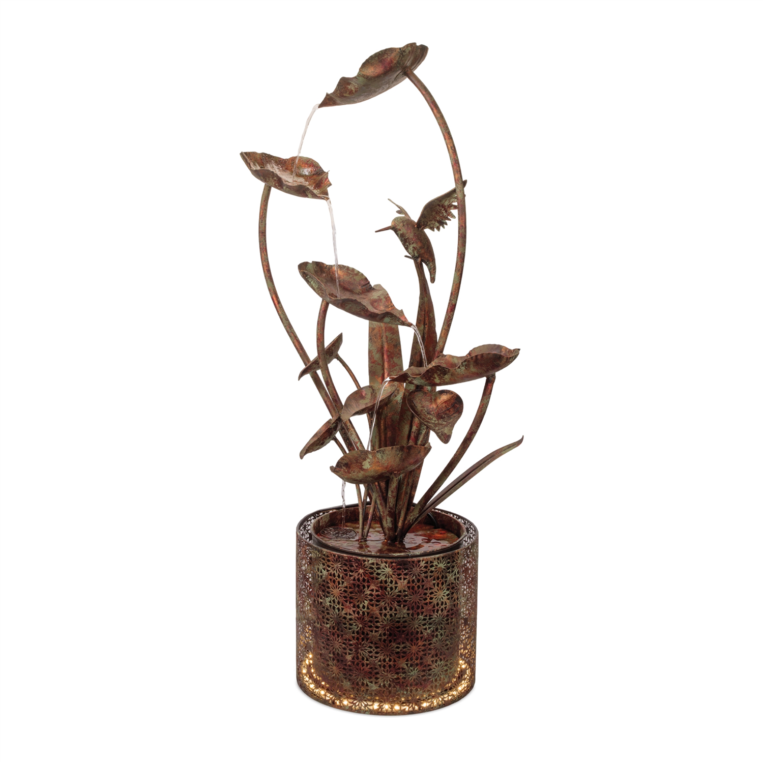 Fountain w/Light 42”H Iron