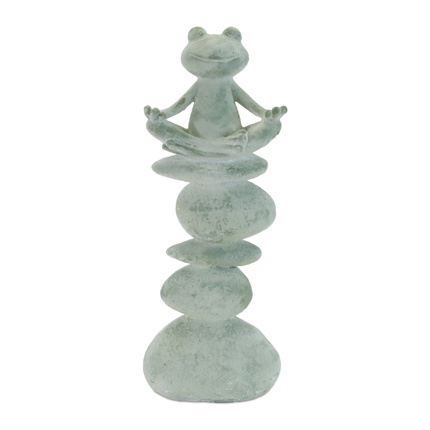 Yoga Frog on Rocks (Set of 4) 13”H Resin