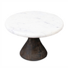 Pedestal Tray (Set of 2) 8"D x 6"H Marble/Wood