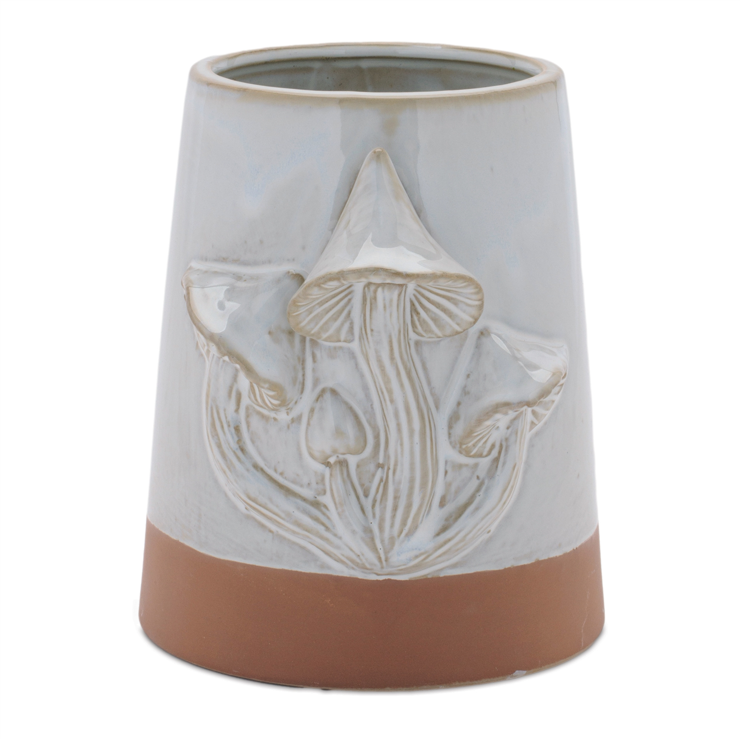 Container w/Mushrooms (Set of 2) 5.5"D x 6"H Porcelain